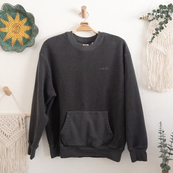 Levi's Dark Gray Heavy Sweatshirt Relaxed Fit Size Medium - Picture 1 of 5